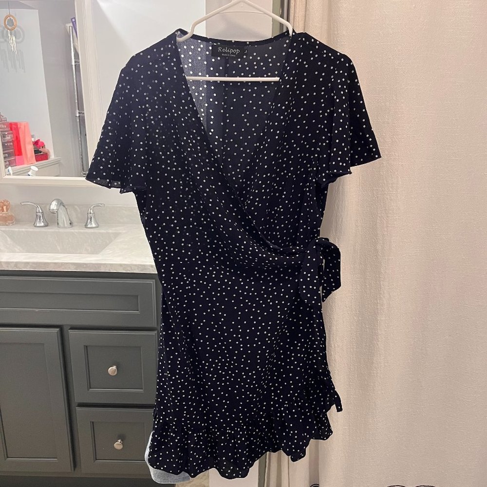 Polka Dor Wrap Dress